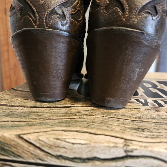 Corral Leather Boots Dark Brown With Rhinestone And Stud Accents Size 7.5 - Picture 9 of 12